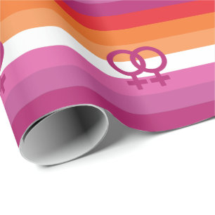 Papel De Presente Bandeira do Orgulho Lésbico WLW (Sunset)