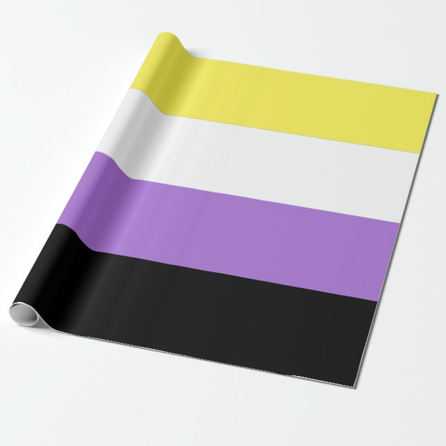 Papel De Presente Bandeira do Orgulho Não Binário (Desenrolado)