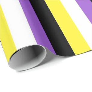 Papel De Presente Bandeira do Orgulho Não Binário Vertical