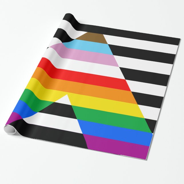 Papel De Presente Bandeira do Orgulho Progresso Aliado (Desenrolado)