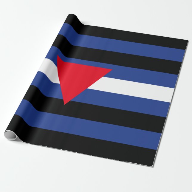 Papel De Presente Bandeira do Orgulho Queer de Couro (Desenrolado)
