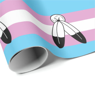 Papel De Presente Bandeira do Orgulho Trans de Duas Espíritos
