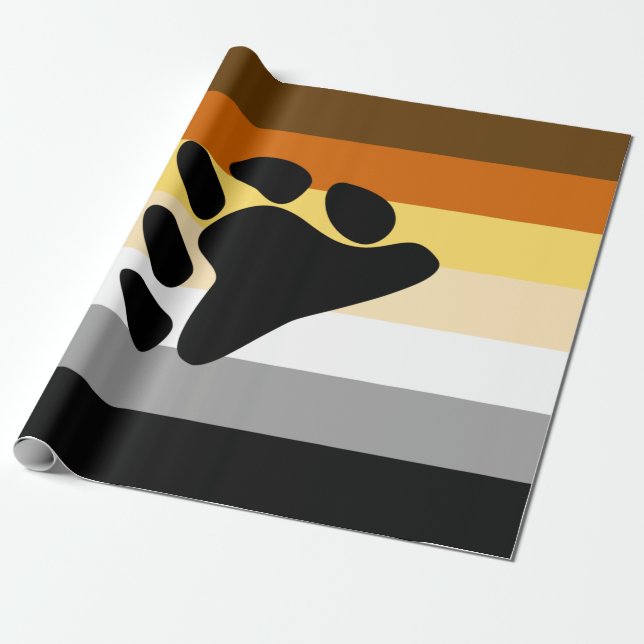 Papel De Presente Bandeira do Orgulho Urso com Pata (Desenrolado)