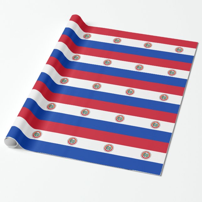 Papel De Presente Bandeira do Paraguai (Desenrolado)
