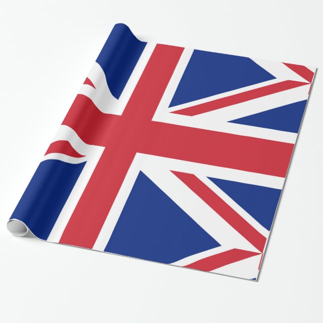 Papel De Presente Bandeira do Reino Unido. O Jack Sindical. (Desenrolado)