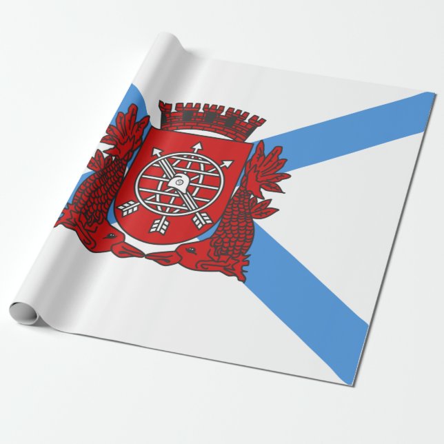 Papel De Presente Bandeira do Rio de Janeiro (Brasil) (Desenrolado)