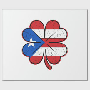 Papel De Presente Bandeira do Trevo de Porto Rico Ilustração Vetoria