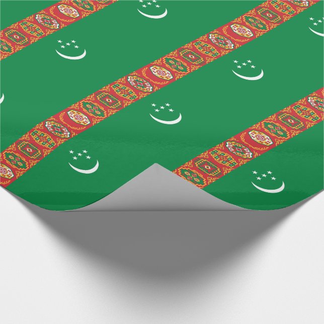 Papel De Presente Bandeira do Turcomenistão (Ponta)