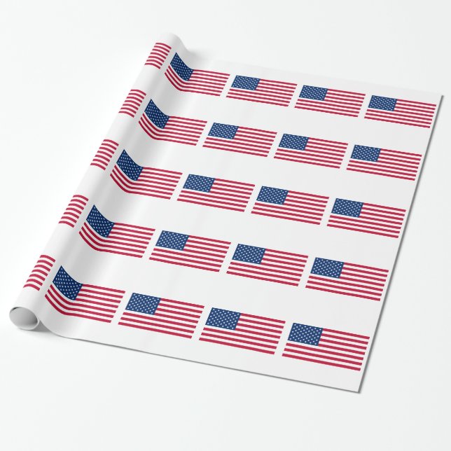 Papel De Presente Bandeira dos Estados Unidos da América (Desenrolado)