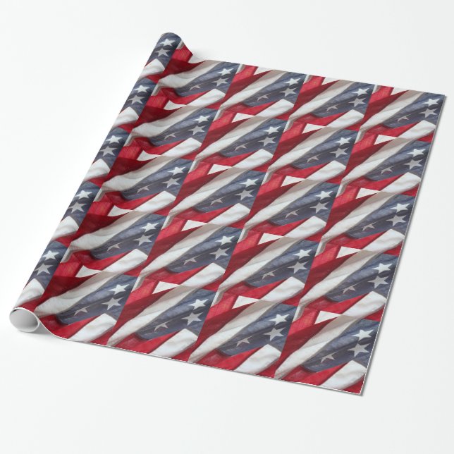 Papel De Presente Bandeira dos EUA (Desenrolado)