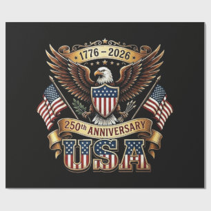 Papel De Presente Bandeira dos EUA de Aniversário de 250 anos 250 An