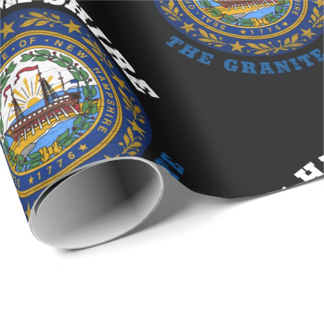 PAPEL DE PRESENTE BANDEIRA GRANITE STATE DE NEW HAMPSHIRE (Ponta do rolo)