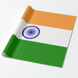 Papel De Presente Bandeira Indiana (Índia) (País do Sul da Ásia) 