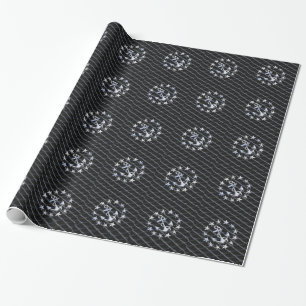 Papel De Presente Bandeira Naval de Silver Yacht em Charcar Grille