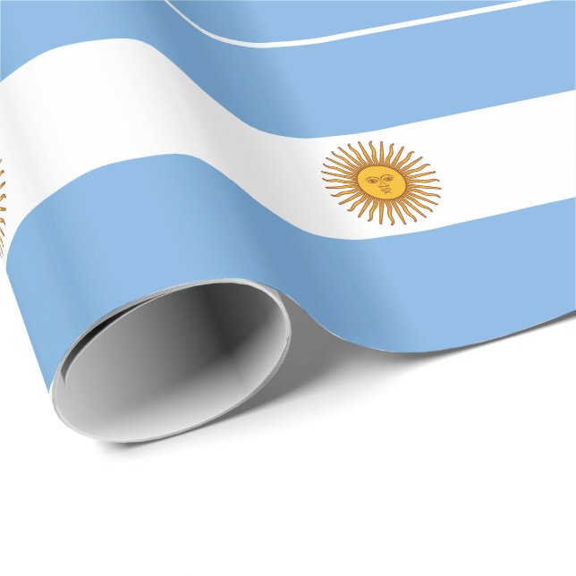 Papel De Presente Bandeira Patriótica Argentina (Ponta do rolo)