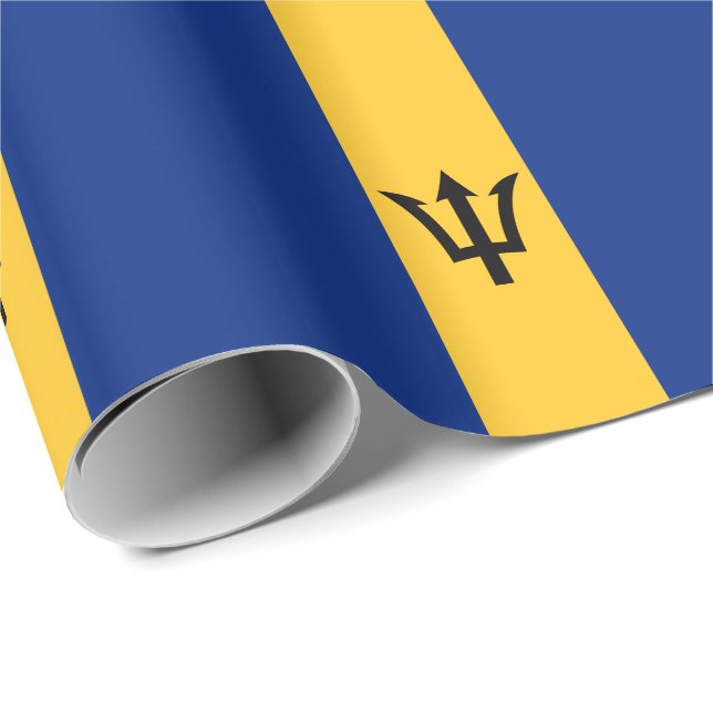 Papel De Presente Bandeira Patriótica Barbados (Ponta do rolo)