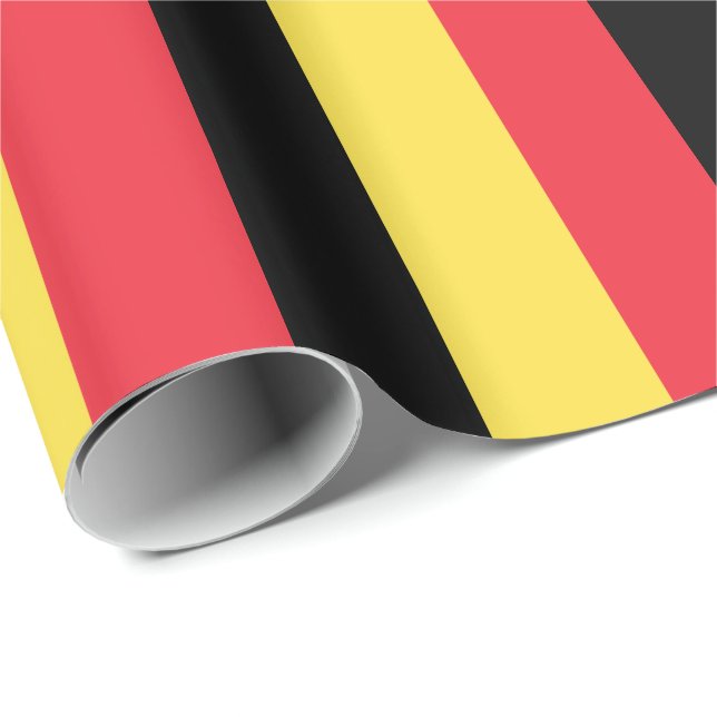 Papel De Presente Bandeira Patriótica Belga (Ponta do rolo)