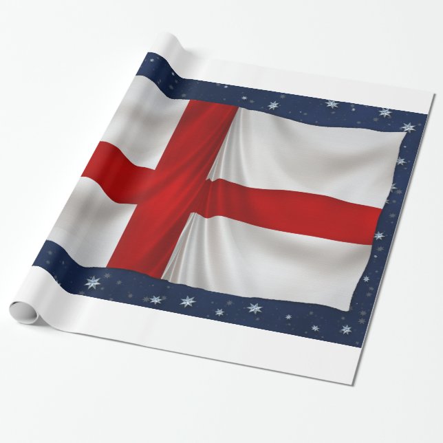 Papel De Presente Bandeira Patriótica George Cross, Rua da Inglaterr (Desenrolado)