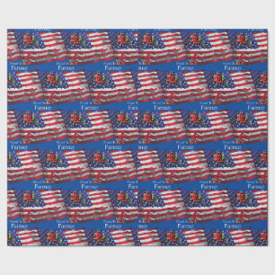 Papel De Presente Bandeira Patriótica Thunder_Cove orgulhosa
