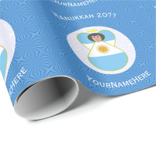 Papel De Presente Bandeira Personalizada do Anjo Argentino de Hanukk