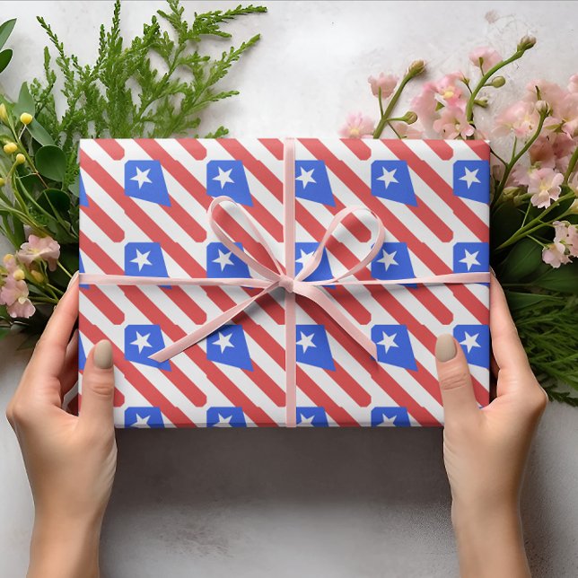 Papel De Presente Bandeira Porto Rico (Puerto Rico Flag Wrapping Paper)