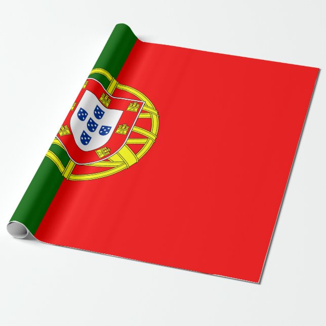 Papel De Presente Bandeira Portuguesa (Portugal) (Desenrolado)