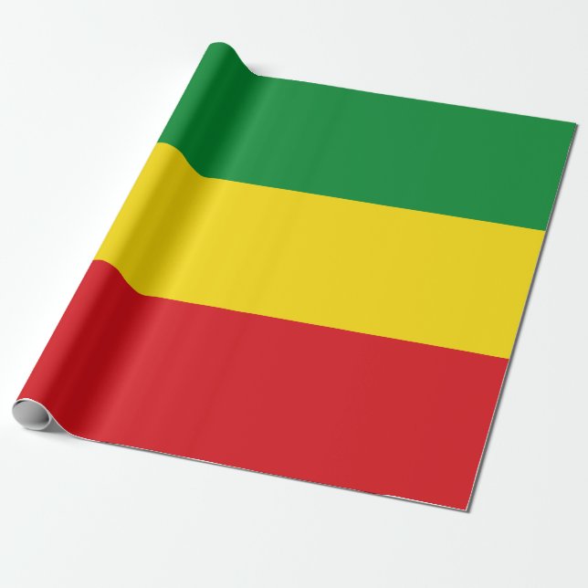 Papel De Presente Bandeira Rastafarian Rasta Etiópia (Desenrolado)