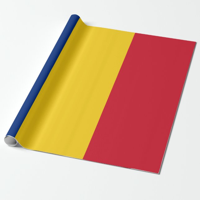 Papel De Presente Bandeira romena (Romênia) (Desenrolado)