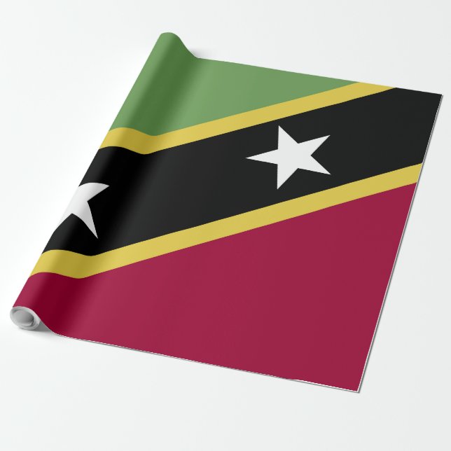 Papel De Presente bandeira santo Kitts e Nevis (Desenrolado)