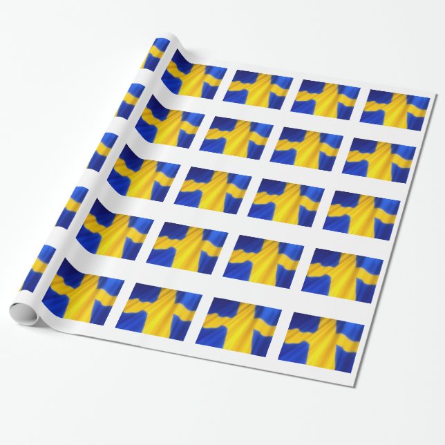 PAPEL DE PRESENTE BANDEIRA SUECA (Desenrolado)
