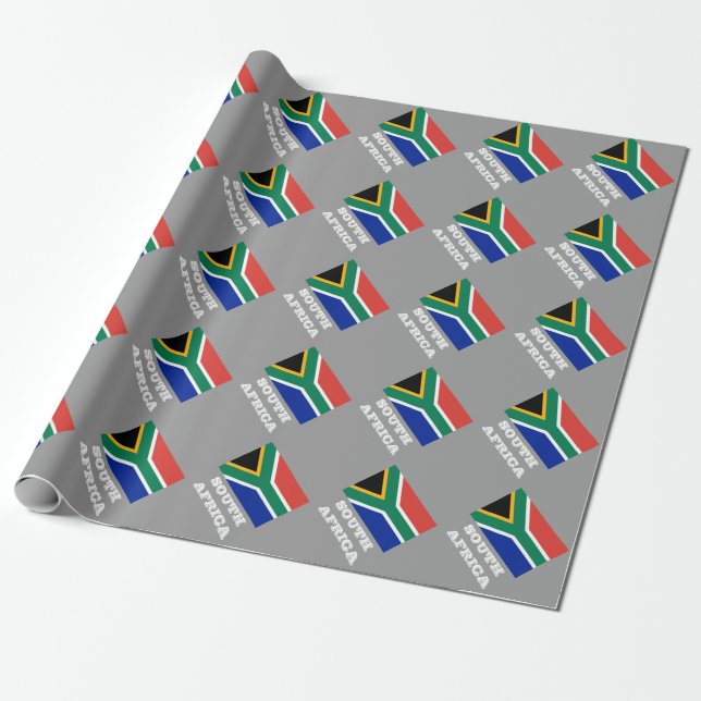Papel De Presente Bandeira sul-africana embrulhando papel design (Desenrolado)