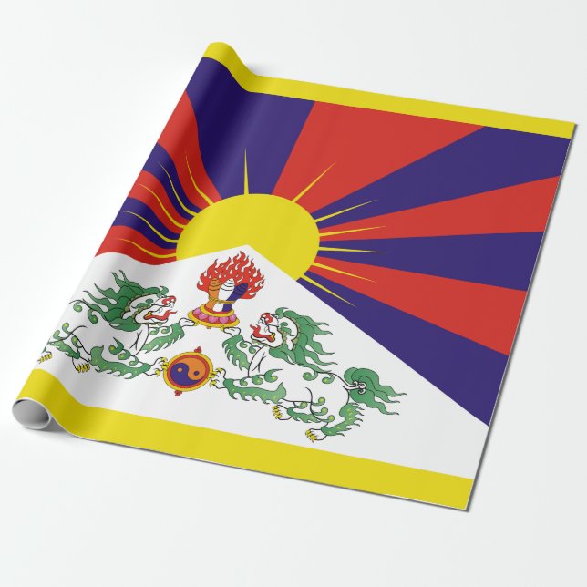 Papel De Presente Bandeira tibetana (Desenrolado)