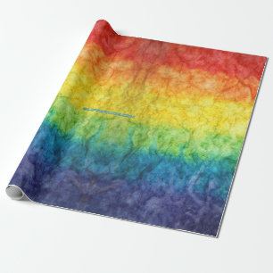 Papel De Presente Bandeira tie-dye da SlipperyJoe's arco-íris pressi