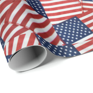 Papel De Presente Bandeiras americanas