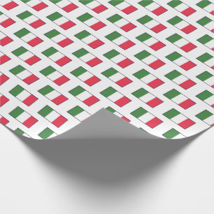 Papel De Presente Bandeiras Italianas se Repetindo em Branco