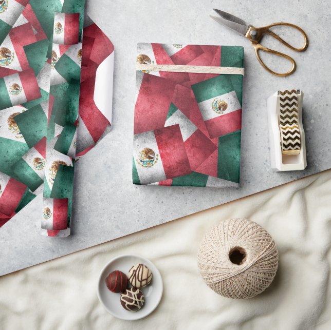 Papel De Presente Bandeiras mexicanas desapontadas (Artesanato)