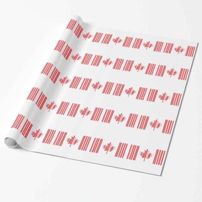 Papel De Presente BANDERA DO CANADÁ CÓDIGO DE BARRAS Código de barra (Desenrolado)