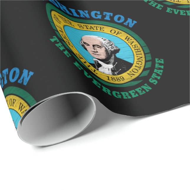 PAPEL DE PRESENTE BANDERAIRA DO ESTADO EVERGREEN DE WASHINGTON (Ponta do rolo)