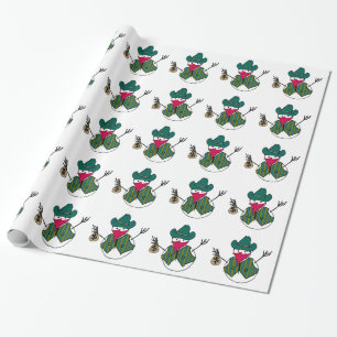 Papel De Presente Bandido Boneco de Neve Cowboy com Saco de Dinheiro