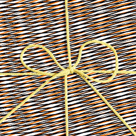 Papel De Presente Banhas brancas cor-de-laranja-preta - Abstrato Tri