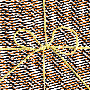 Papel De Presente Banhas brancas cor-de-laranja-preta - Abstrato Tri