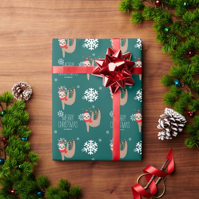 Papel De Presente Banheiras Festivas Personalizadas (Presente de Natal)