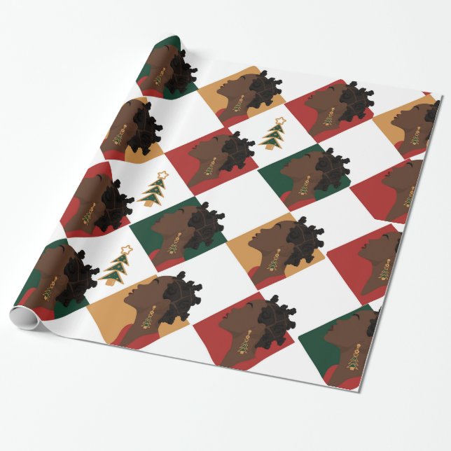 Papel De Presente Bantu Red Christmas Wrappaper (Desenrolado)