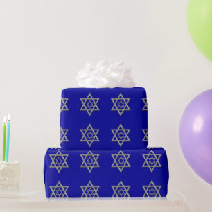 Papel De Presente Bar Mitzvah Blue prata - presente