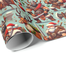 Papel De Presente Barbarian-Themed Christmas Wrapping Paper