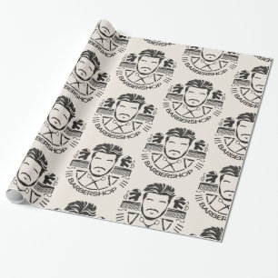 Papel De Presente Barbearia estilo couro