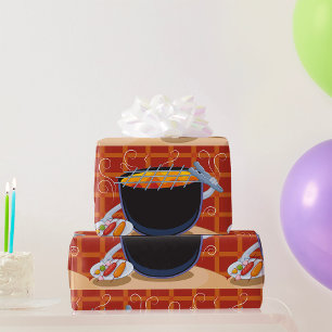 Papel De Presente Barbecue Servindo Comida