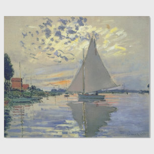 Papel De Presente Barco à Vela de Monet Impressionismo Francês Arte