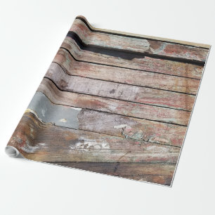 Papel De Presente Barco à Vela Rústico Envelhecido Tábuas de Madeira