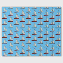 Papel De Presente Barco à vela vermelho